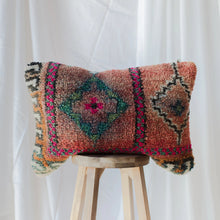 Load image into Gallery viewer, Vintage Moroccan Rug Pillow Cover in Orange, Teal, Cream, &amp; Pink
