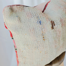 Load image into Gallery viewer, Vintage Moroccan Rug Pillow Cover in Cream with Green, Blue, Pink & Orange Detail