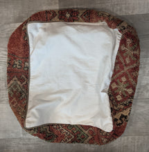 Load image into Gallery viewer, Vintage Moroccan Rug Floor Cushion Cover in Orange, Brown, & Cream