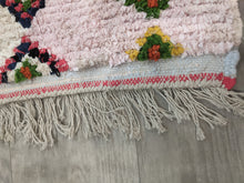 Load image into Gallery viewer, Vintage Moroccan Mini Rug in Pink Ombre, Multicolor Diamond Pattern
