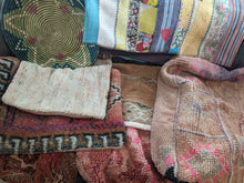 Load image into Gallery viewer, Vintage Moroccan Rug Floor Cushion Cover in Orange, Brown, & Cream