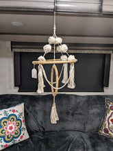 Load image into Gallery viewer, All-Natural, Handcrafted Pom Pom & Macramé Mobile
