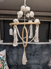 Load image into Gallery viewer, All-Natural, Handcrafted Pom Pom & Macramé Mobile