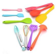 Load image into Gallery viewer, 10-piece Colorful Silicone Cooking Utensil Set
