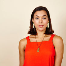 Load image into Gallery viewer, Golden Fringe Rounded Statement Earrings