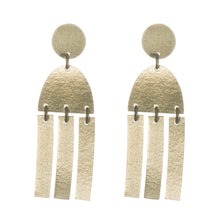 Load image into Gallery viewer, Golden Fringe Rounded Statement Earrings