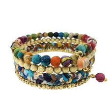 Load image into Gallery viewer, Glimmer Kantha Spiral Bracelet
