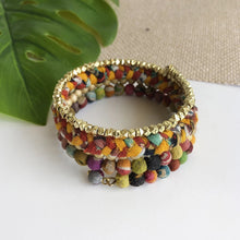 Load image into Gallery viewer, Glimmer Kantha Spiral Bracelet