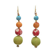 Load image into Gallery viewer, Graduated Kantha Earrings