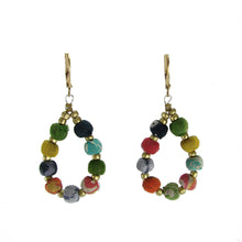 Load image into Gallery viewer, Kantha Beaded Teardrop Earrings