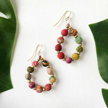 Load image into Gallery viewer, Kantha Beaded Teardrop Earrings