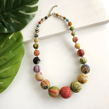 Load image into Gallery viewer, Kantha Graduated Bead Statement Necklace