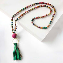Load image into Gallery viewer, Kantha Tassel Necklace