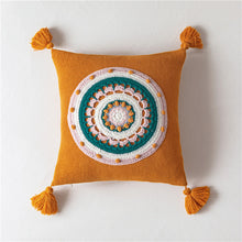 Load image into Gallery viewer, Boho Crochet and Tassels Throw Pillow Cover - 5 Color Options