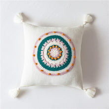 Load image into Gallery viewer, Boho Crochet and Tassels Throw Pillow Cover - 5 Color Options
