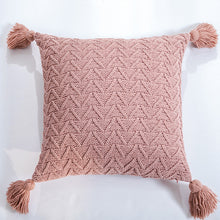 Load image into Gallery viewer, Chenille Tasseled Pillow Cover - 9 color options