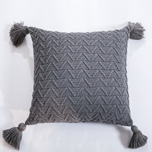 Load image into Gallery viewer, Chenille Tasseled Pillow Cover - 9 color options
