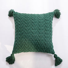 Load image into Gallery viewer, Chenille Tasseled Pillow Cover - 9 color options