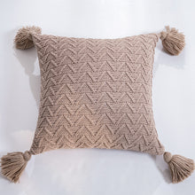 Load image into Gallery viewer, Chenille Tasseled Pillow Cover - 9 color options