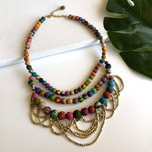 Load image into Gallery viewer, Tangled Kantha Necklace