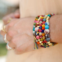 Load image into Gallery viewer, Tasseled Kantha Bead Bracelet