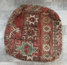 Load image into Gallery viewer, Vintage Moroccan Rug Floor Cushion Cover in Orange, Brown, &amp; Cream
