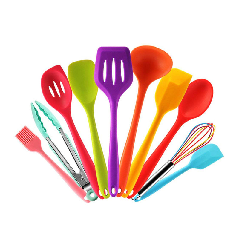 10-piece Colorful Silicone Cooking Utensil Set