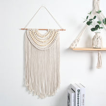Load image into Gallery viewer, &quot;Sonia&quot; Handwoven, Beaded Macramé Hanging Wall Art
