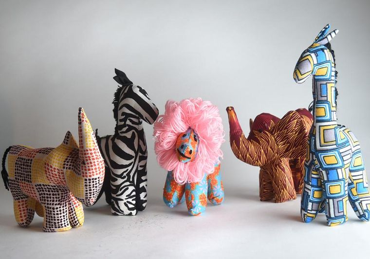 Set of 5 African Kitenge Animals by Project Have Hope - Medium Size